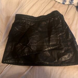 Leather mini skirt